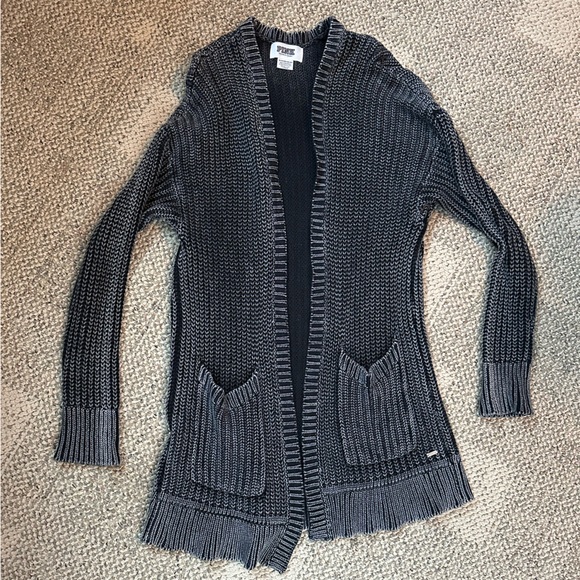 VS PINK charcoal/black cardigan - Picture 1 of 2